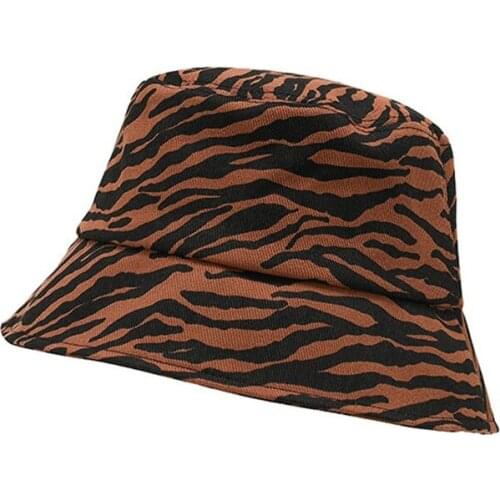 New Arrivals Women Fashion Hat Japanese Retro Striped Fisherman Hat Female Zebra Fashion Sunscreen Bucket Hat