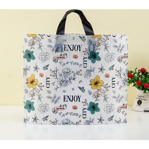 50pcs plastic bag clothing store bag high grade plastic gift bag womens hand carry rubber bag big package