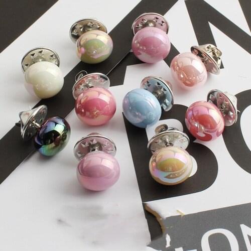 Button 2021 High-end Fashion Beautiful Free Sewing Shirt Anti-failure Nail Color Metal Pearl All-match