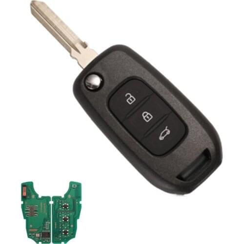 3 Buttons Flip Remote Key pcf7961 4A Chip for Renault Kadjar Captur Megane 3 Symbol 433MHz Hu138te