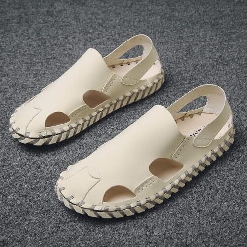 Sandal Men Shoes Sandals Men Beach For Mens Rubber Sandalias Piel Summer Fashion Leather Transpirables Big Size