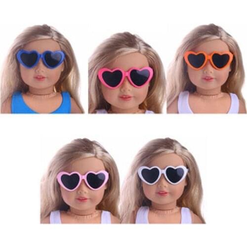 Doll Heart Shape Sunglasses For 18inch & 43cm Baby Doll Clothes Accessories Our Generation Girls Toy Gifts