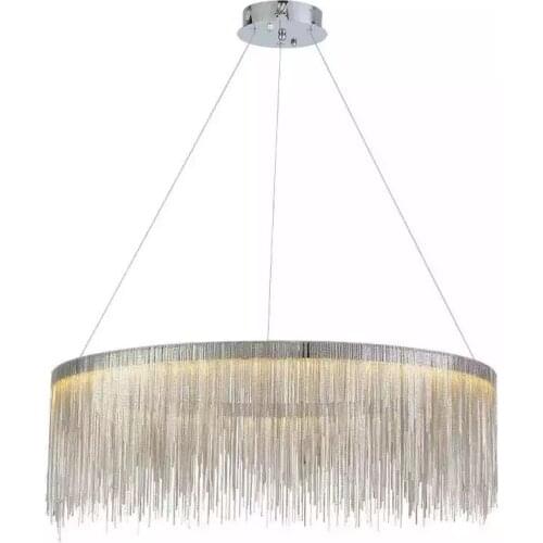 Nordic Modern Round LED Aluminum Chain Luxury Ring Chandelier For Bedroom Living Room Dining Villa Lustre