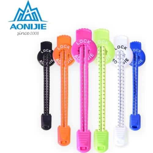 AONIJIE reflective lazy elastic stretch No Tie Shoelace for Night hiking running cycling Sneakers Boots fluorescent easy laces