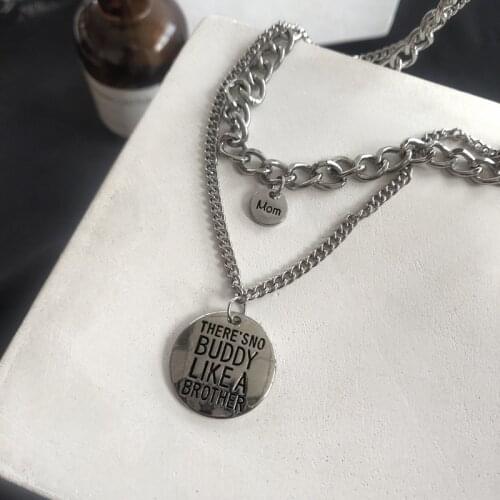 European and American Street Beat Choker Fashion Letter Pendant Necklace Women Contracted Layered Hip Hop Sweater Chain Jewelry