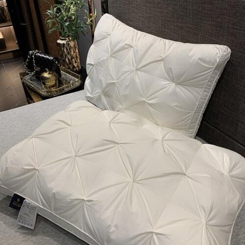 High-quality Quilted Three-dimensional Feather Velvet 100% Cotton Pillow Core, High and Low Pillows for Comfortable Sleep