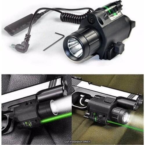Green/Red Laser Sight LED Flashlight with 20mm Picatinny Rail Mount for Glock 17 19 22 Hunting Rifle