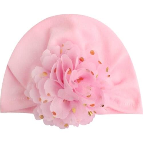 1Pc New Fashion Flower Baby Girls Hat Newborn Elastic Baby Turban Hats for Girls Cotton Infant Beanie Cap baby photography props