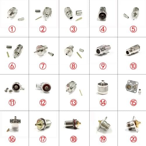 1PC N type Male Female RF Coax Connector Straight Right Angle for RG316 RG58 RG405 Cable Brass Nickelplated NEW Wholesale