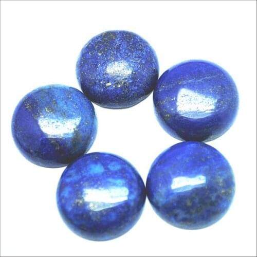 10pcs wholesale Natural Lapis Lazuli Gem Stones coin Cabochon CABS No Drilled Hole Jewelry Making selling beads