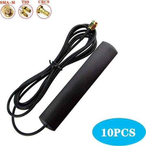 10PCS WIFI Antenna 3G 4G LTE Patch Antenna 700-2700MHz 12dbi SMA Male TS9 CRC9 5M connector extension cable for modem router