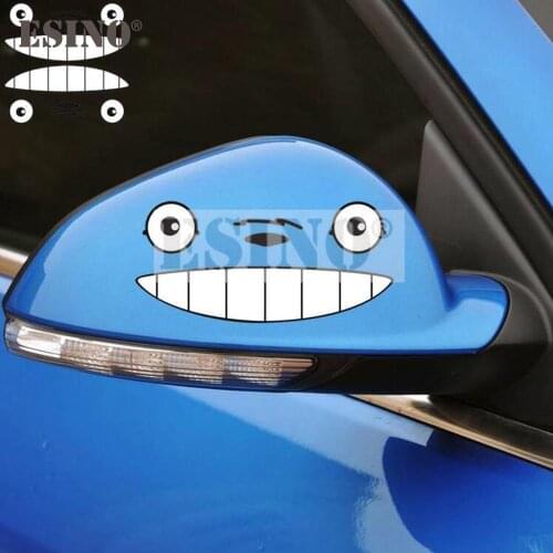 2 x Newest Car-Styling Cartoon Cat Totoro Eyes Rearview Mirror Car Stickers for Toyota Ford Focus 2 Chevrolet VW Opel Tesla Lada
