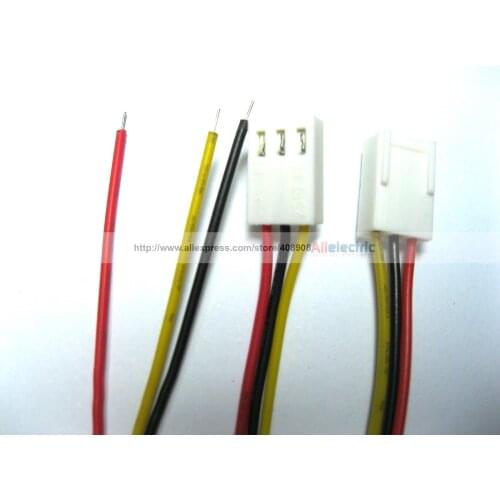 200 Pcs 2510 2.54mm Pitch 3 Pin Female Connector with 26AWG 300mm Leads Cable