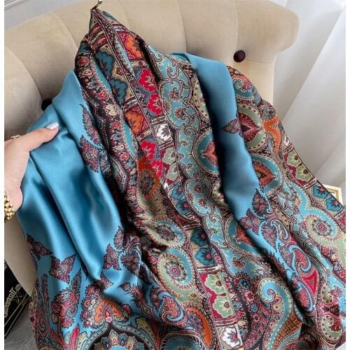 2021 Brand Designer Silk Scarf High Quality Foulard Bandana Long Lrage Shawls Wrpas Winter Neck Scarves Pashmina Lady Hijab