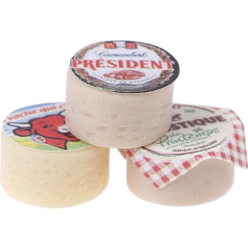3Pcs Kids Gift Mini Cheeses for 1/12 Scale Dollhouse Simulation Miniature Kitchen Food Living Room Decoration Children Baby Toys