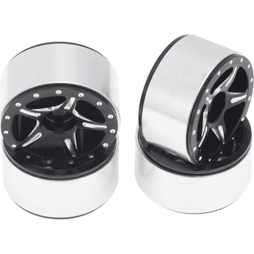 4PCS hub aluminum alloy lock tire five-star wheel for 1/24-axial SCX24 90081 RC tracked vehicle wheel parts