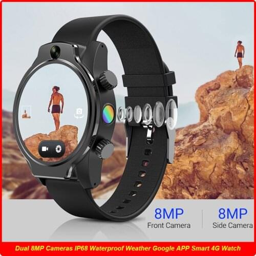 50M Real IP68 Waterproof WatchCeramic Bezel 8MP Dual Camera 4G GPS Glonass 3560mAh Battery Protection Android Smart Watch Phone