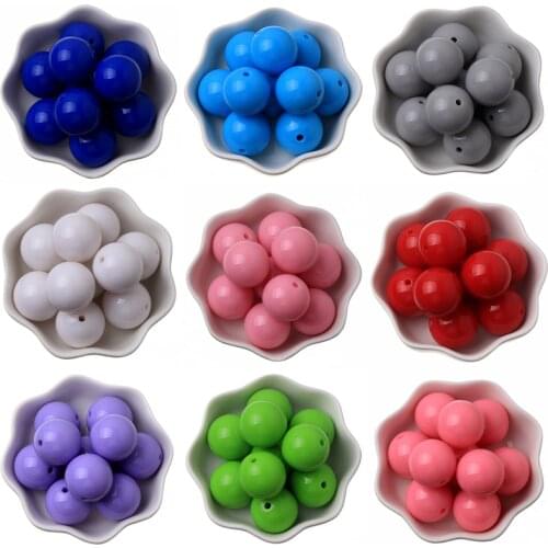 6/8/10/12/14/16/18/20mm Cheap Colorful Bubblegum Beaded Solid Acrylic Beads For Necklaces Jewelry Making Bracelet