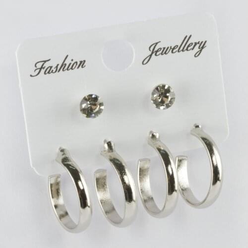 6'lı Ring Metal Earrings 1,5 CM