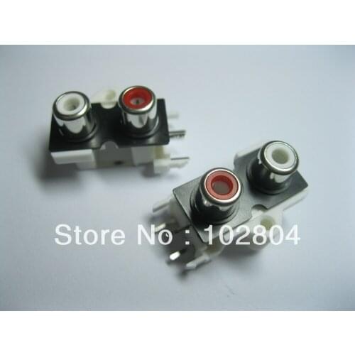 AV Pin Jack 2 Color RCA Female Audio Video AV Socket Connector AV2-9 50pcs per Lot