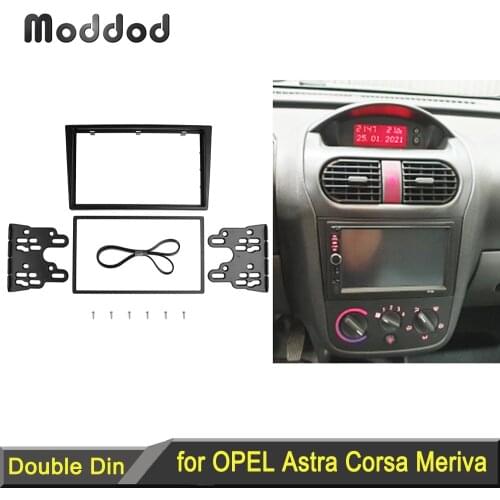 Car Radio Fascia Double 2 Din for Opel Corsa (C) Agila Astra (G) Combo (C) Vivaro Vectra (C) Tigra Omega (B) Dash Kit Frame