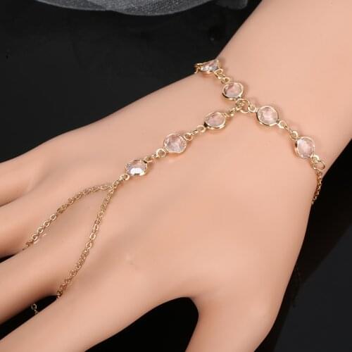 Bohemia Hand Chain Trend Interweave Bracelet Ring Jewelry Female Women Elegant Gold Color Bracelet Relojes Para Mujer