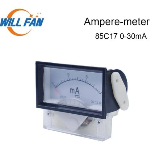 Will Fan DC 0-30mA Ampere Meter 2pcs/lot 85C17 Analog Panel Meter Current Ammeter Fo2 Co2 Laser Engraver Cutting Machine