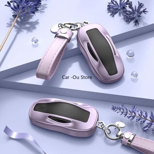 For Tesla Model 3 Model S Car Aluminum Alloy Key Case Cover Buckle