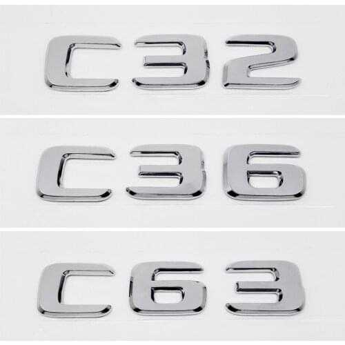 ABS Plastic Numbers Styling Emblem Car Trunk Exterior Accessories For Mercedes BENZ C32 C36 C63 C200 C200L C230 C250 W168 AMG