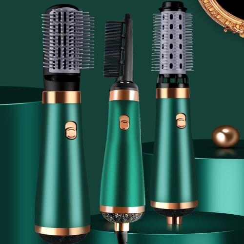 RUCHA 3 in1 Hot-Air Brushes Detachable Negative Ion Electric Hair Dryer Brush For Hair Curling Straightening Hot Air Combs