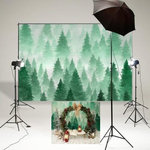 Christmas pine tree backdrop birthday party room decoration Xmas photo shoot newborn baby kids portrait booth background studio