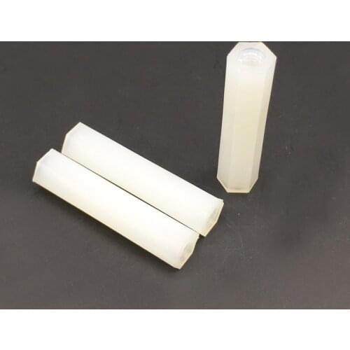M3x22 Nuts Hex PCB Spacer Standoff Pillar Female to Female Plastic Nylon Accessories for UAV Quadrotor Off-White Pack 100