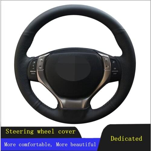 DIY Car Accessories Steering Wheel Cover Black Hand-stitched Artificial Leather For Lexus ES250 ES300h GS250 GS300h RX270 RX350