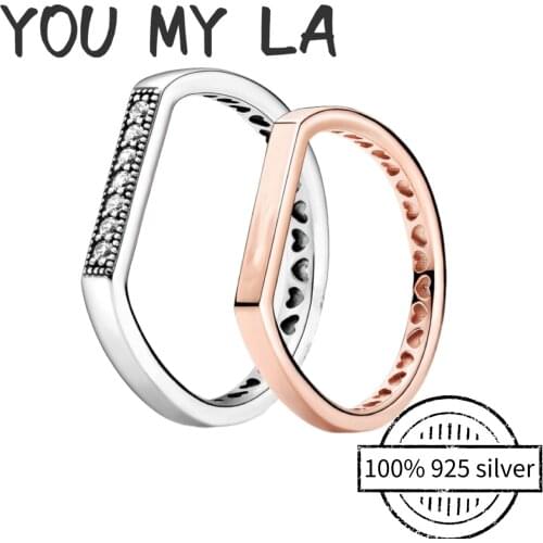 New Original 925 Silver Sterling Rings Couple Ring fit Pando Brand for Women Girlfrend Valentines Day Jewelry Gift High Quality