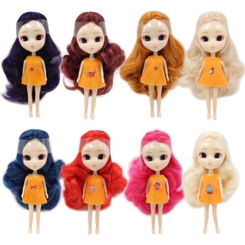 Mini Blyth Doll No Bangs Normal Body with Random Dress DIY Fashion Toys Free Shipping