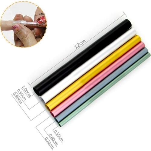 6 Pcs Nail Art Tools Kit Set Acrylic Nail Shaping Tube Bar Different Size Sticks Artificial Nail Tool