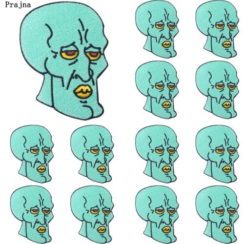 Prajna 10 PCS Iron On Punk Skull Patches On Clothes Irn On Embroiderd Patches For Clothing Sticker Applique Skeleton Badges