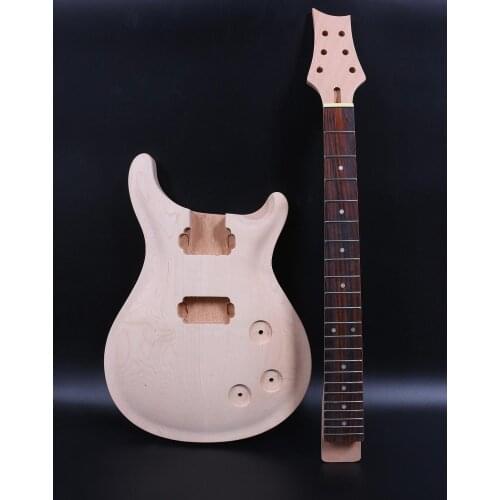 1Set Unfinished Electric Guitar Neck&Body Mahogany 22Fret Guitar Project