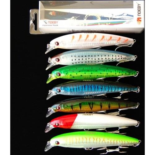 Noeby 7pcs 14cm 42g floating 0-2.5m Hard Bait Minnow Fishing Lure Deep Sea fishing Wobbler Tackle Crankbait Isca Artificial Bait