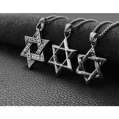 New Titanium Steel Pendant Mens Jewelry Pendant Round Six-pointed Star Cross Domineering Punk All-match Jewelry