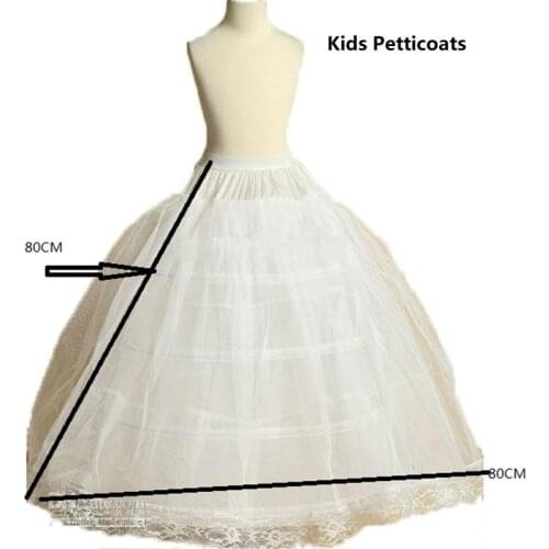 New Arrival Little Kids Ball Gown Dress Underskirt Accessories Flower Girls Petticoat 4 Hoop With Lace Appliques