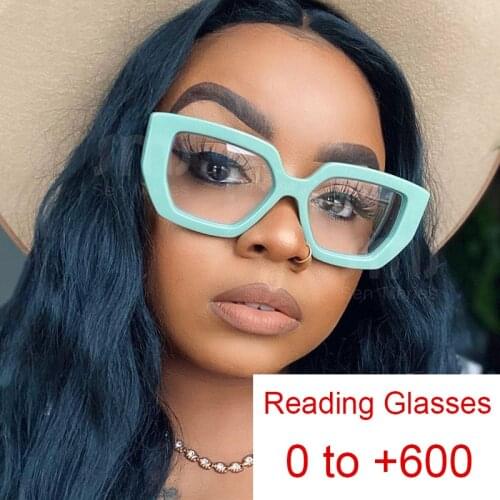 Retro Reading Presbyopia Glasses Man Women Anti Blue Light Glasses Magnifier For Sight 0 to +6.0 Black Thick Frame Eyeglasses