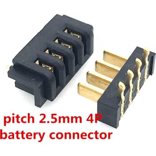 Original 4PIN micro Inner battery connector holder clip contact pitch 2.5mm 90 degree bend foot male and female Band fixed point