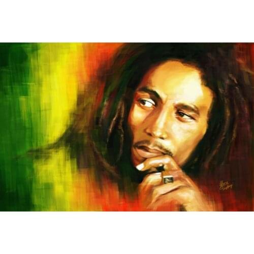 Custom Reggae Bob Marley Poster Cloth Silk Canvas Poster Home Decoration Wall Art Fabric Poster Print More Size