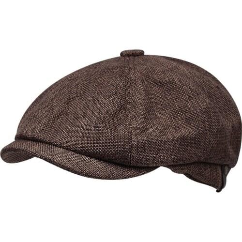 Newsboy Hats Beret Hat Beanie Flat Hat Unisex Wild Octagonal Cap 8 Panel Wool Blend Gatsby Ivy Hat For Men