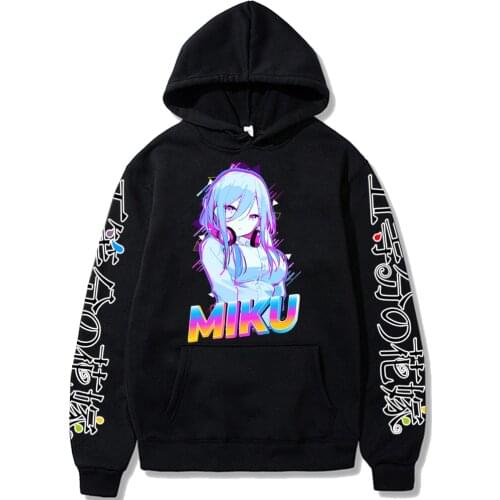 The Quintessential Quintuplets Hoodie Sweatshirts Harajuku Nakano Miku Cute Print Tops Pullovers Girl Unisex Autumn Winter Top