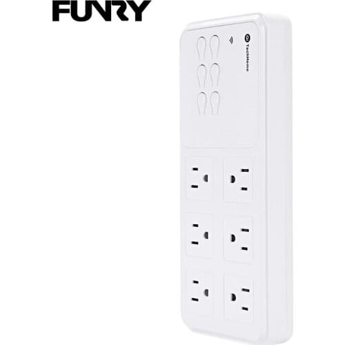 Funry aiAero6 Power Strip US Plug WIFI 2.4G 220V 16A Timer Action Settings Scene Settings APP Control 6 Ports & 2 USB Interface