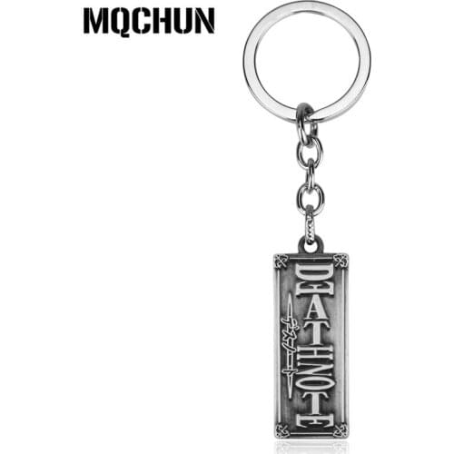 Vintage Bronze Death Note Logo Metal Key Chain Key Ring Pendant New Hot Anime Key Holder for Cartoon Fans Cosplay Gift -50