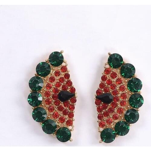 PPG&PGG Trendy Drop Earrings for Women Girl Party Gift Bohemian Watermelon Shaped Female Wedding Dangle Statement Earrings