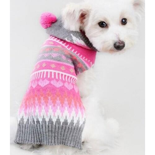 Winter Christmas Dog Clothes Warm Reindeer Dog Sweater For Small Large Dogs Pet Knit Hooded Clothing Coat Puppy Pullover XXS-L